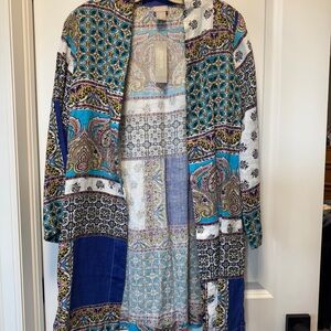 Chico's BNWt Linen Multicolor Paisley Jacket